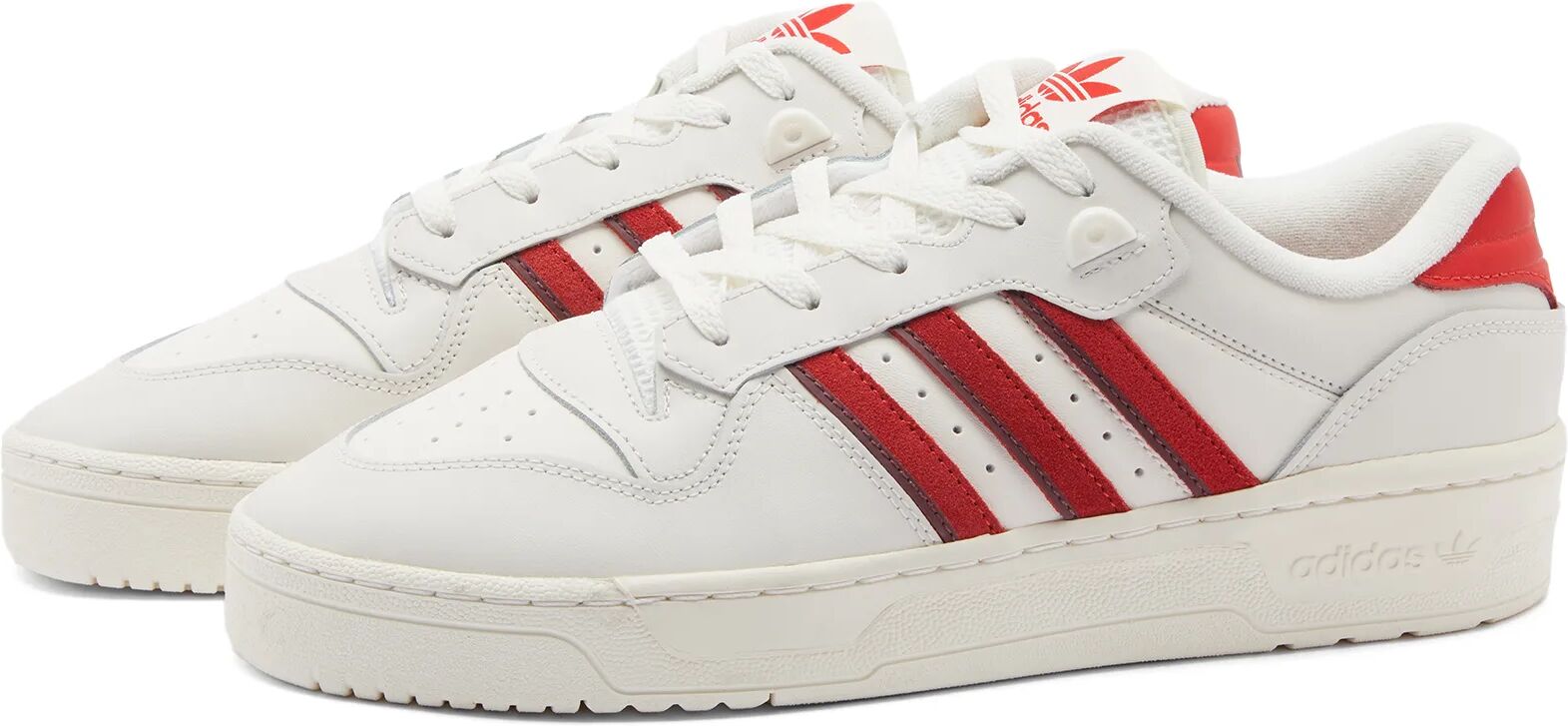 Adidas Men's Rivalry Low Sneakers in Cloud White/Red, Size UK 7.5