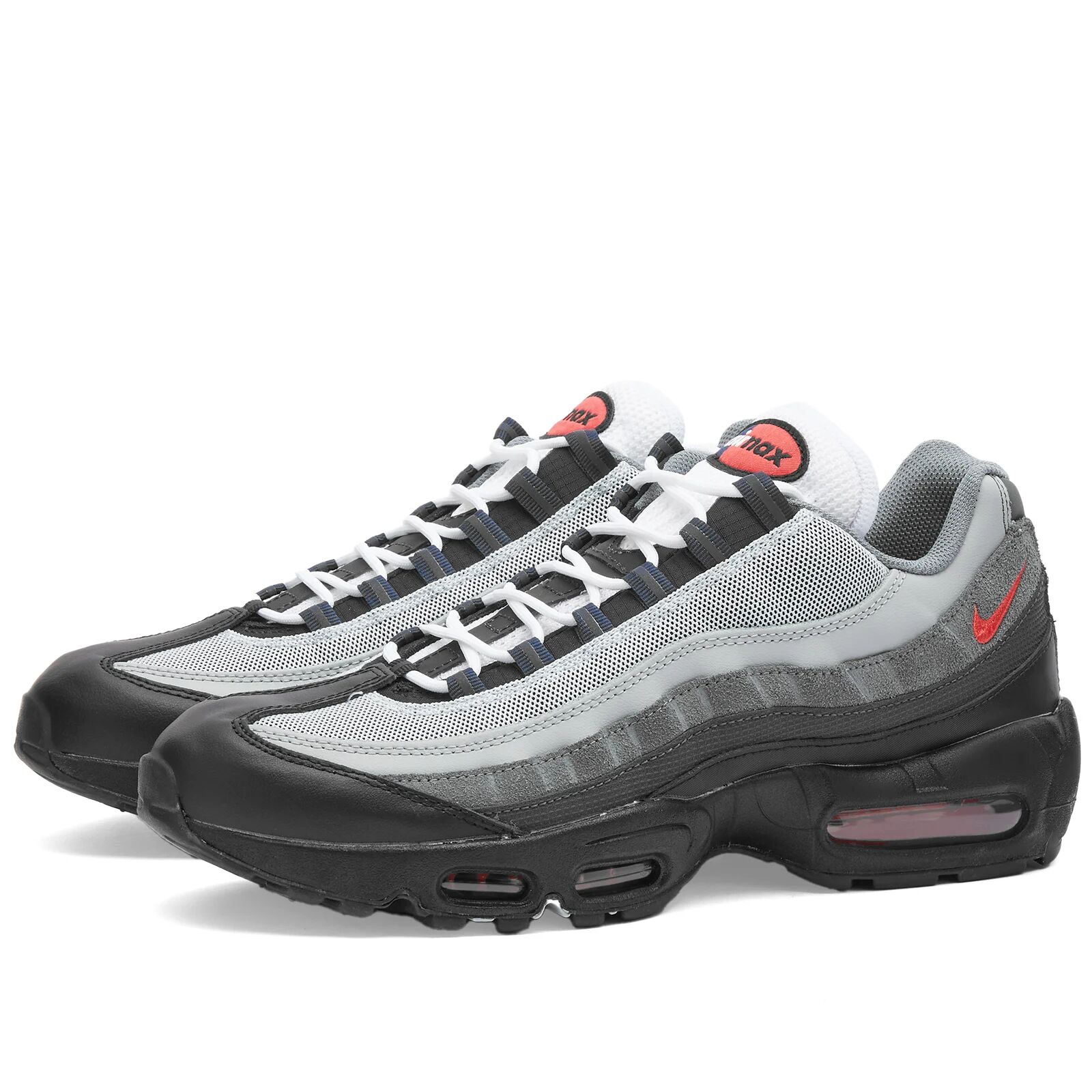 Nike Men's Air Max 95 Essential Sneakers in Black/Track Red, Size UK 6