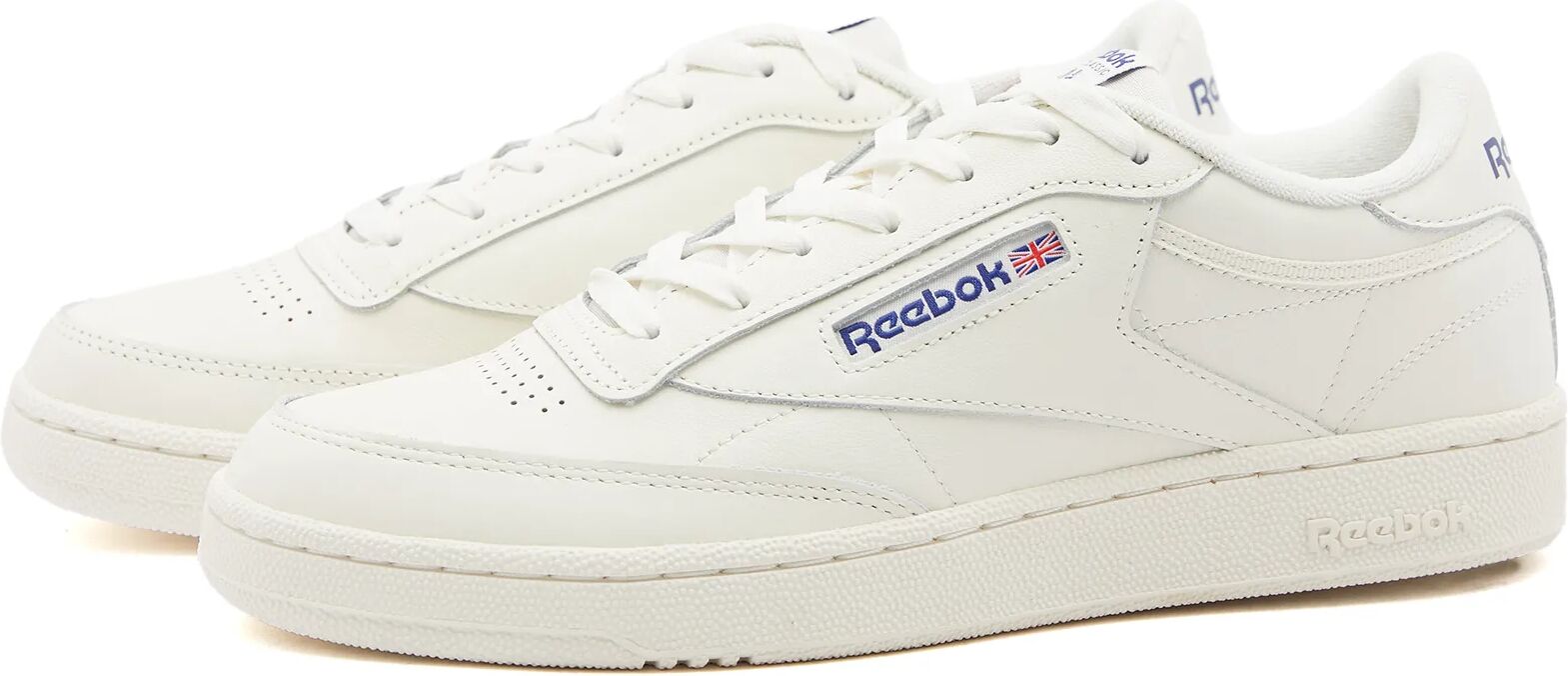 Reebok Men's Club C 85 Sneakers in Chalk/Classic Cobalt, Size UK 7.5