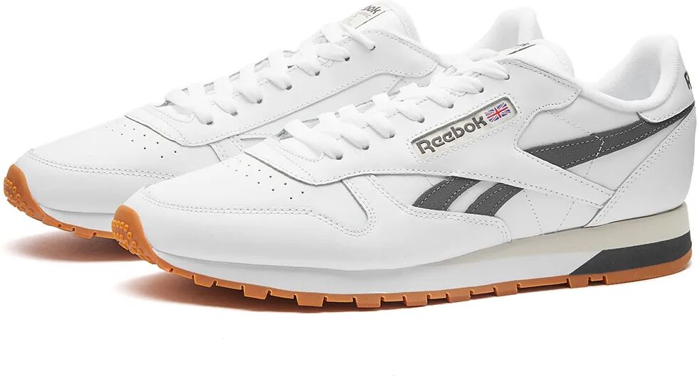 Reebok Men's Classic Leather Sneakers in White/Pure Grey/Vintage Chalk, Size UK 6