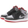 Air Jordan Men's 1 Mid GS Sneakers in Cement Grey/Fire Red/White, Size UK 4.5