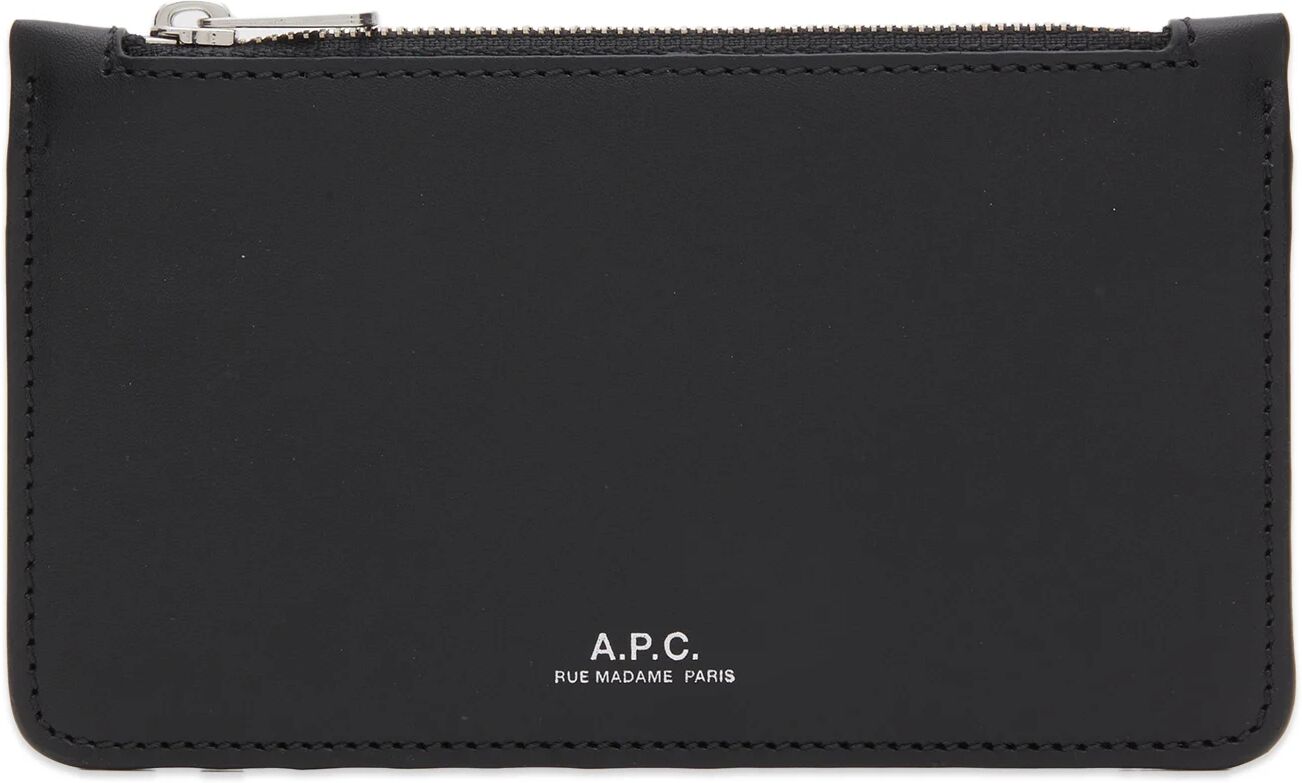 A.P.C. Men's Walter Zip Card Wallet in Black