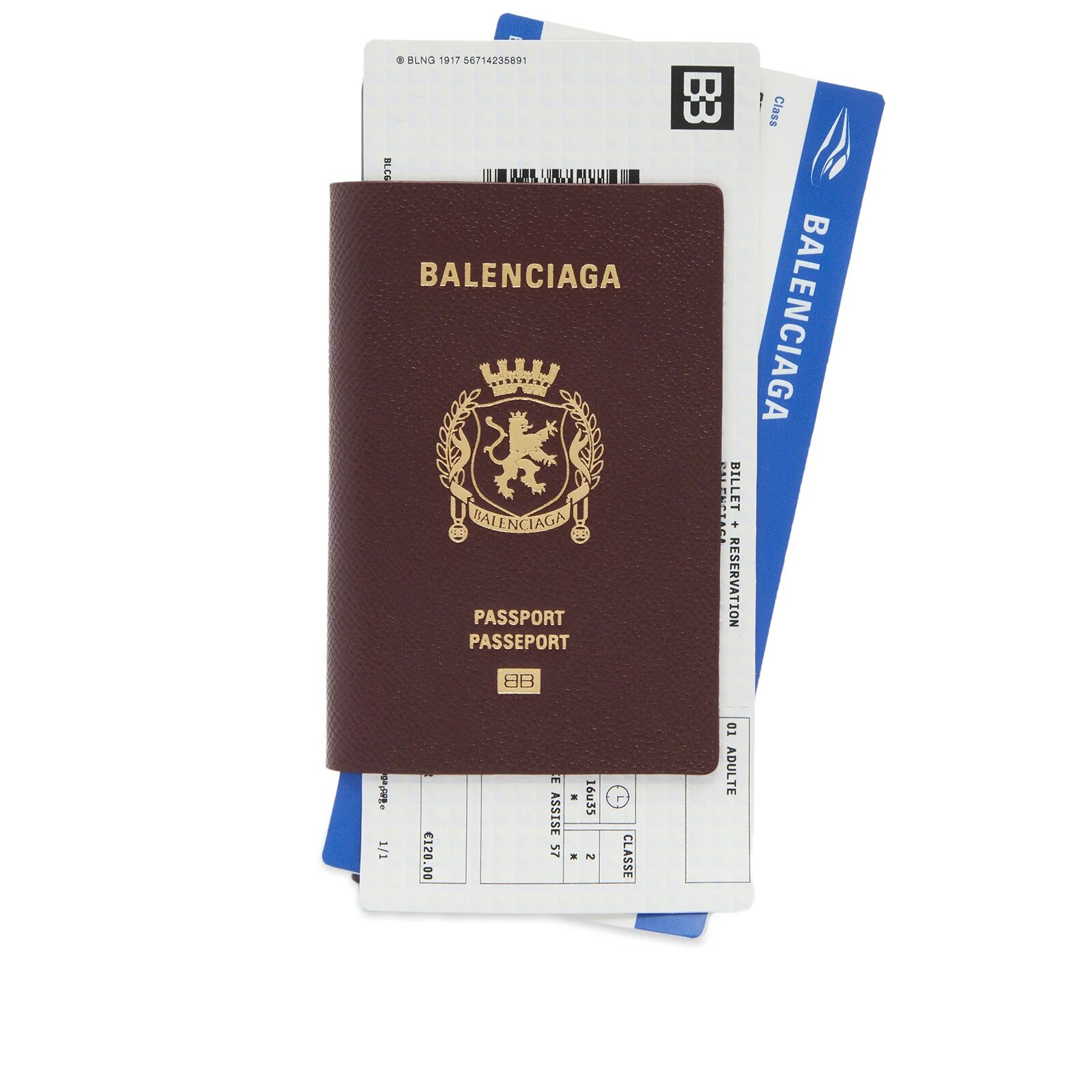Balenciaga Men's Passport Zip Wallet in Passport Burgundy