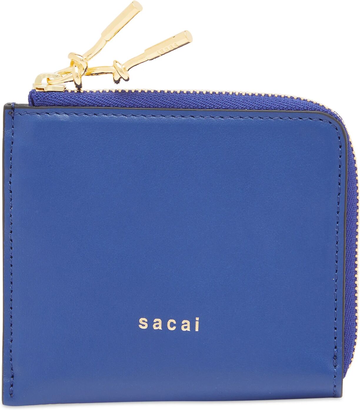 Sacai Men's Bicolour Half Wallet in Blue/Grey