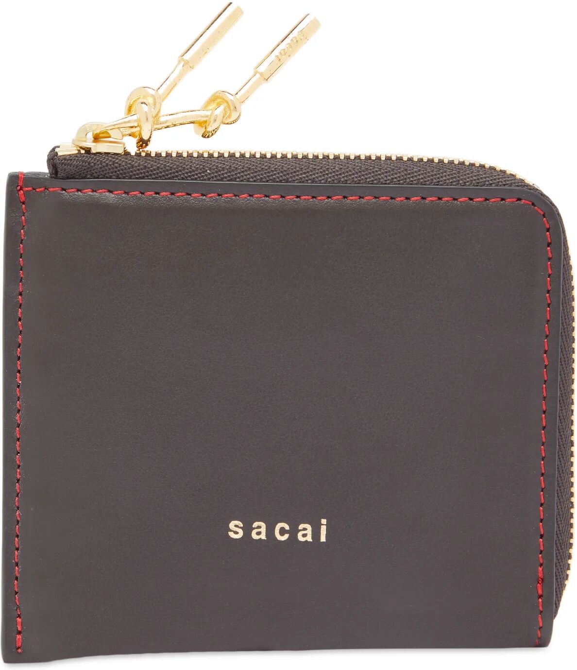 Sacai Men's Bicolour Half Wallet in Brown/Red