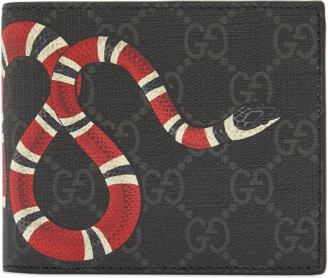 Gucci Men's GG Supreme Snake Wallet in Black