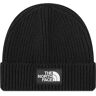 The North Face Logo Box Cuffed Beanie in Black