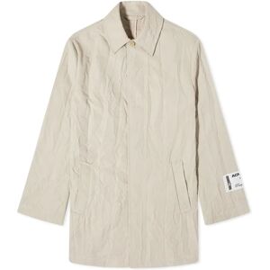 Acne Studios Men's Okort Crinkle Trench Coat in Light Beige, Size 50