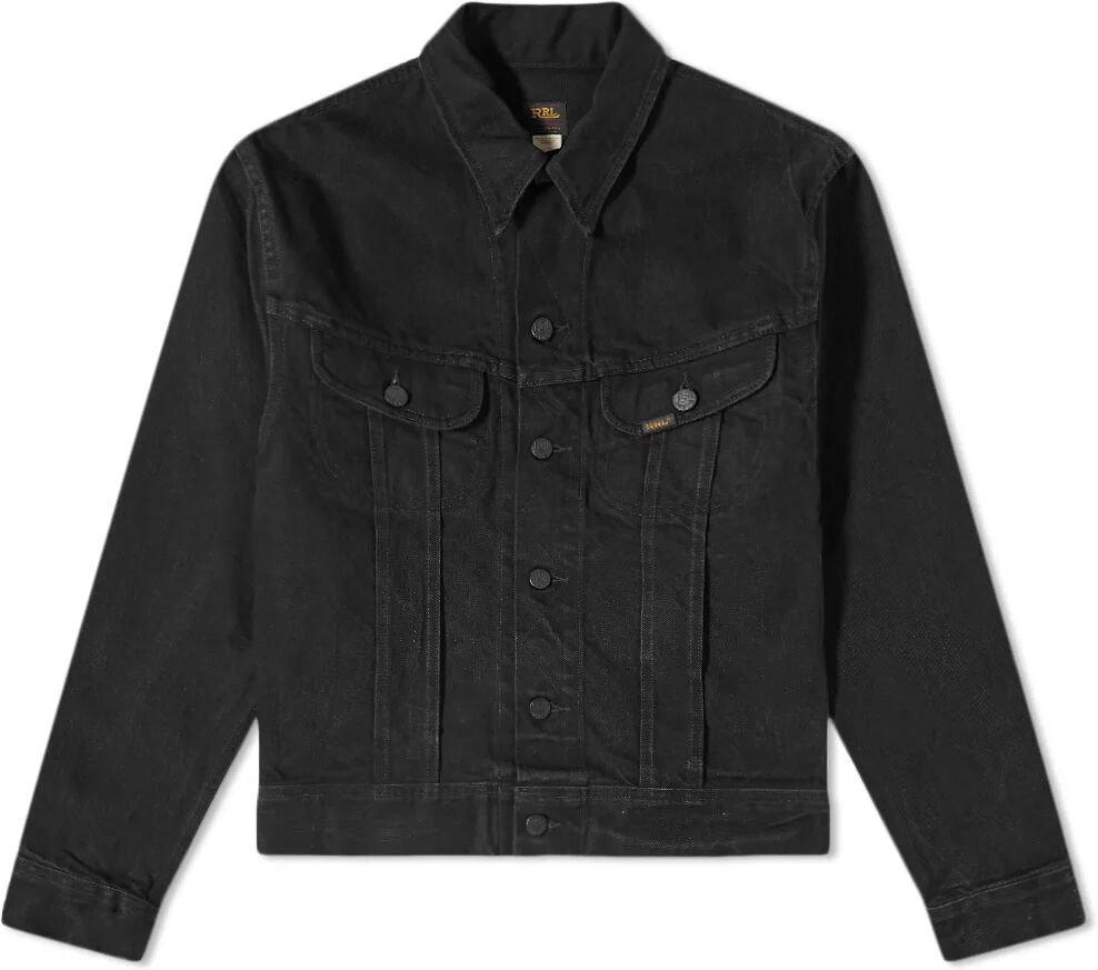 RRL Men's Lot 271 Denim Jacket in Worn In Black Wash, Size Small