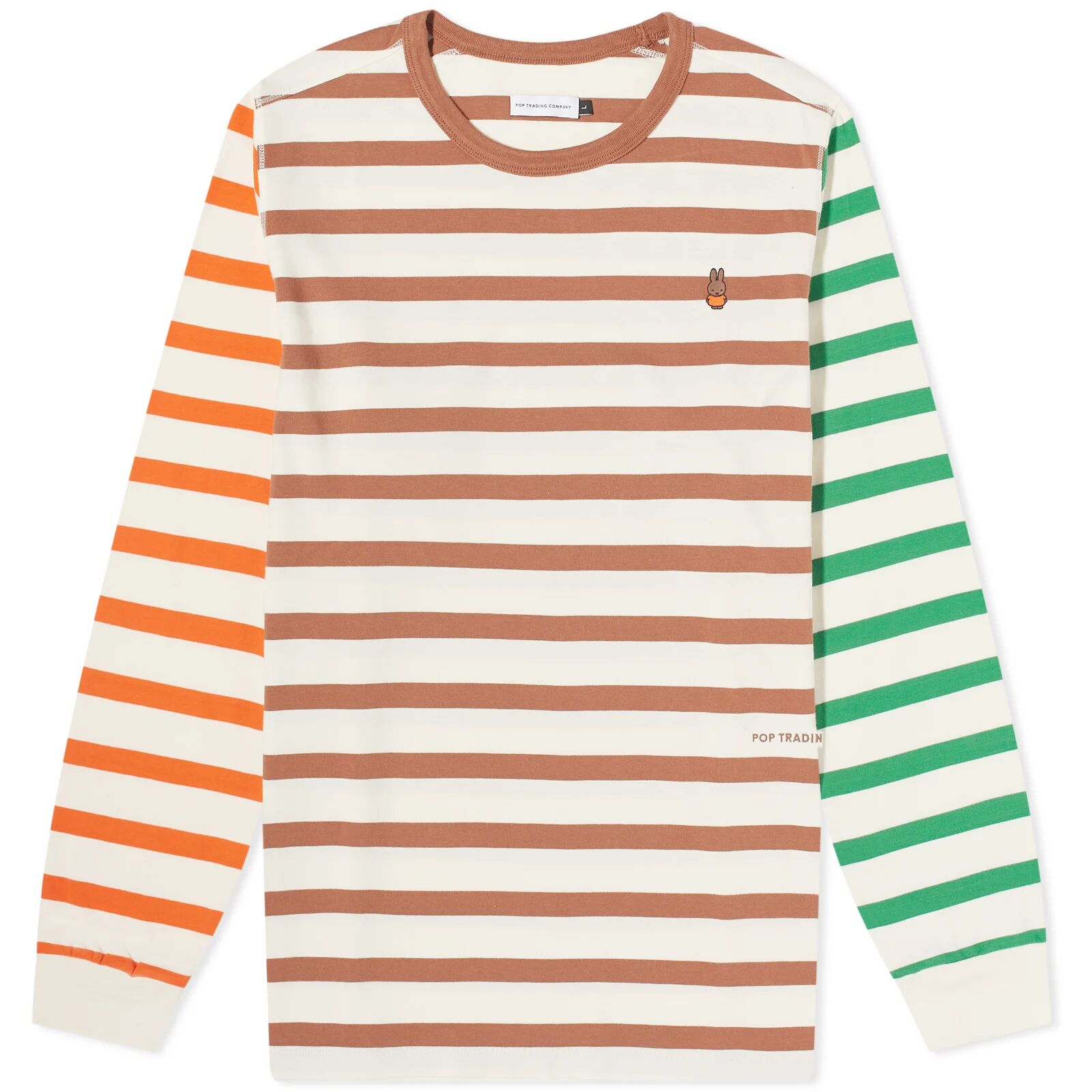 Pop Trading Company Men's x Miffy Long Sleeve Stripe T-Shirt in Multi, Size Medium