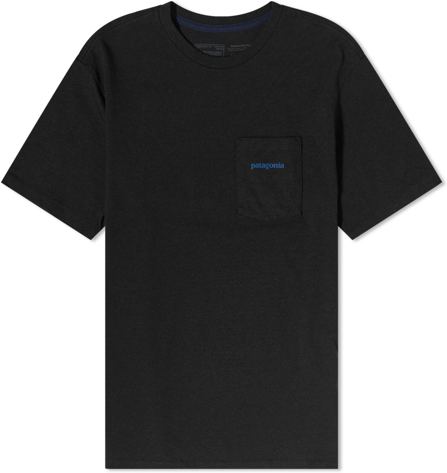 Patagonia M's Boardshort Pocket Responsibili-Tee in Ink Black, Size X-Small