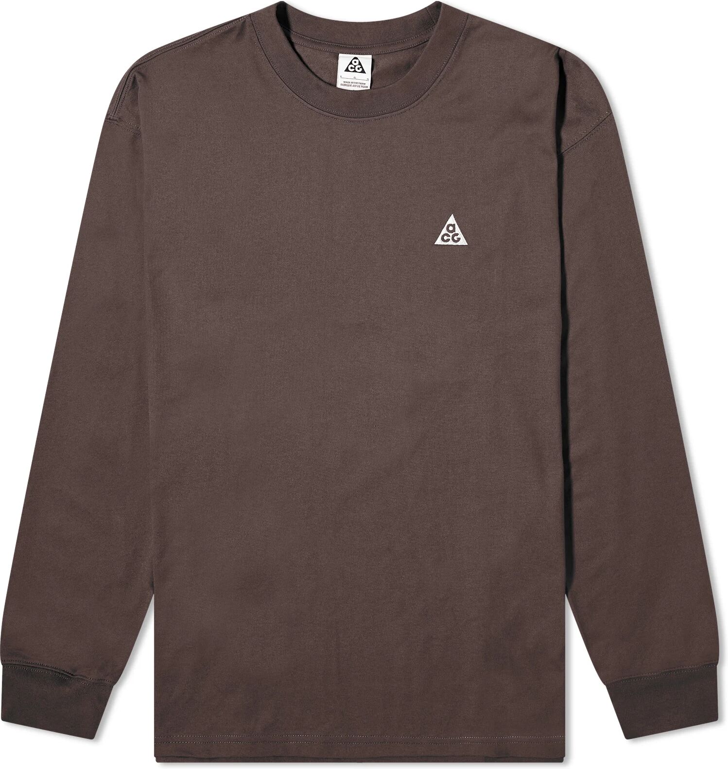 Nike Men's ACG Long Sleeve Logo T-Shirt in Baroque Brown, Size Medium