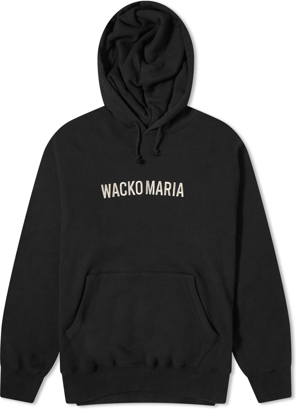 Wacko Maria Men's Middleweight Logo Hoodie in Black, Size Medium