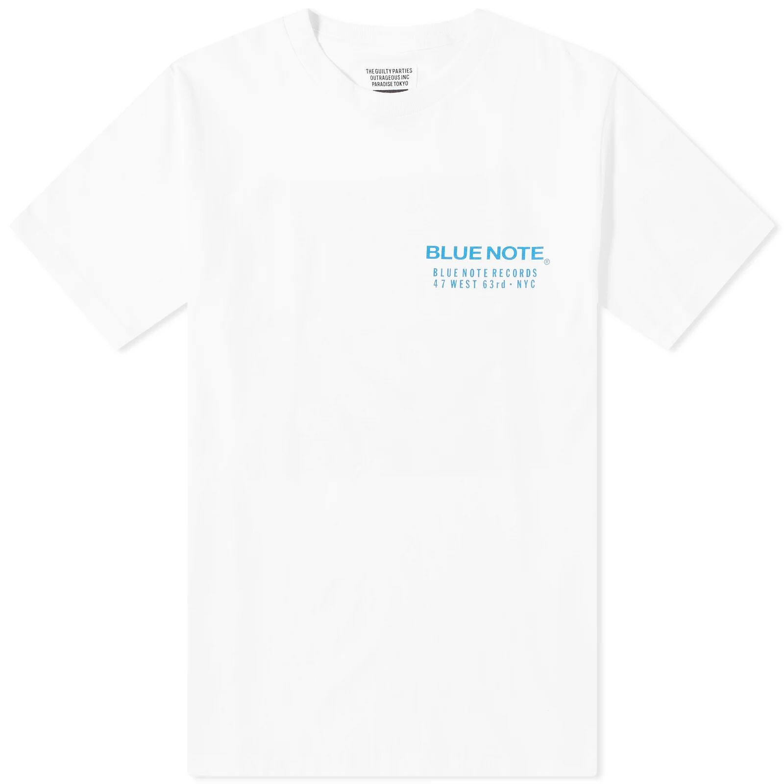 Wacko Maria Men's Blue Note Type 2 T-Shirt in White, Size Small