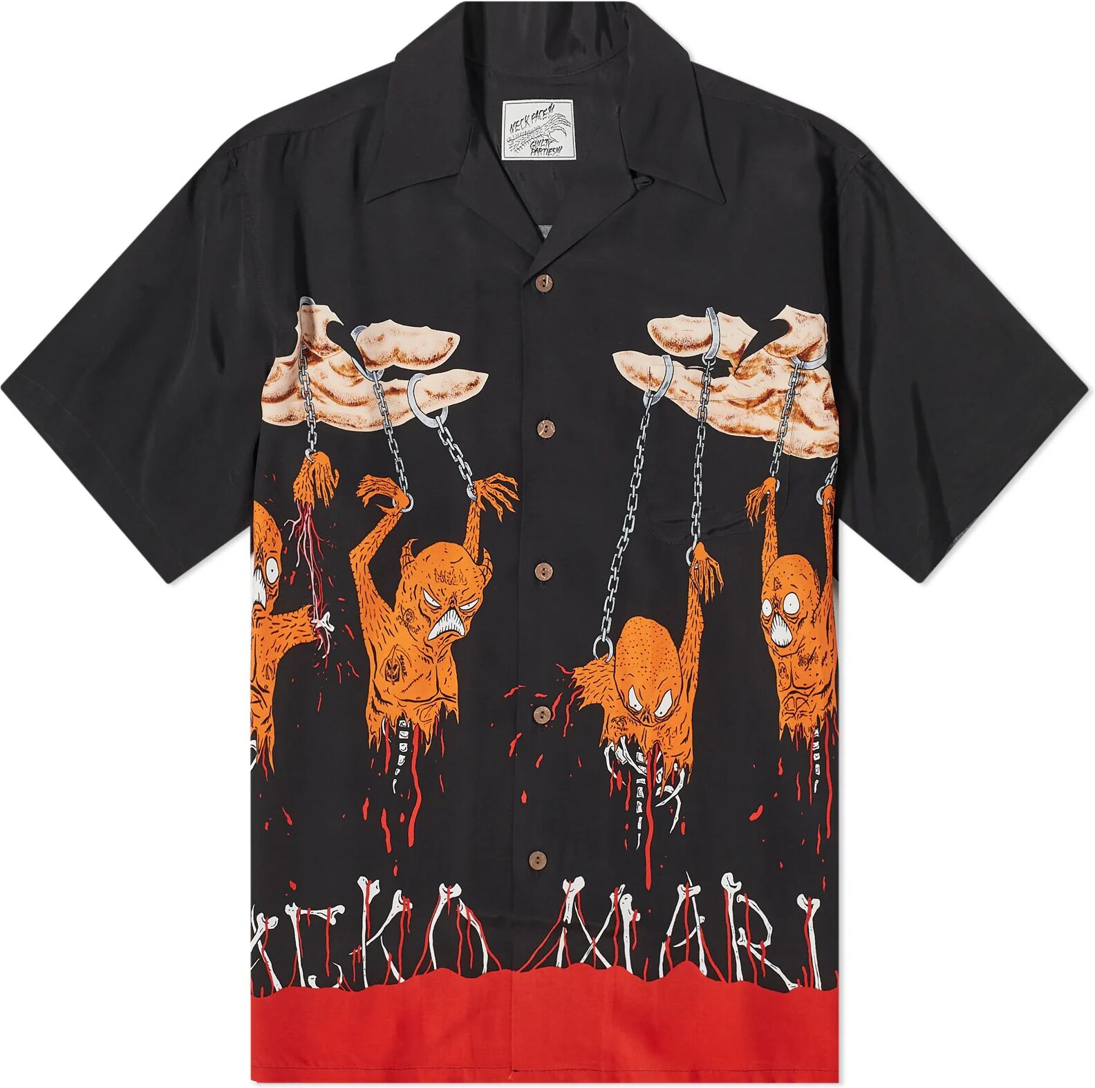 Wacko Maria Men's x Neckface Type 2 Vacation Shirt in Black, Size Small