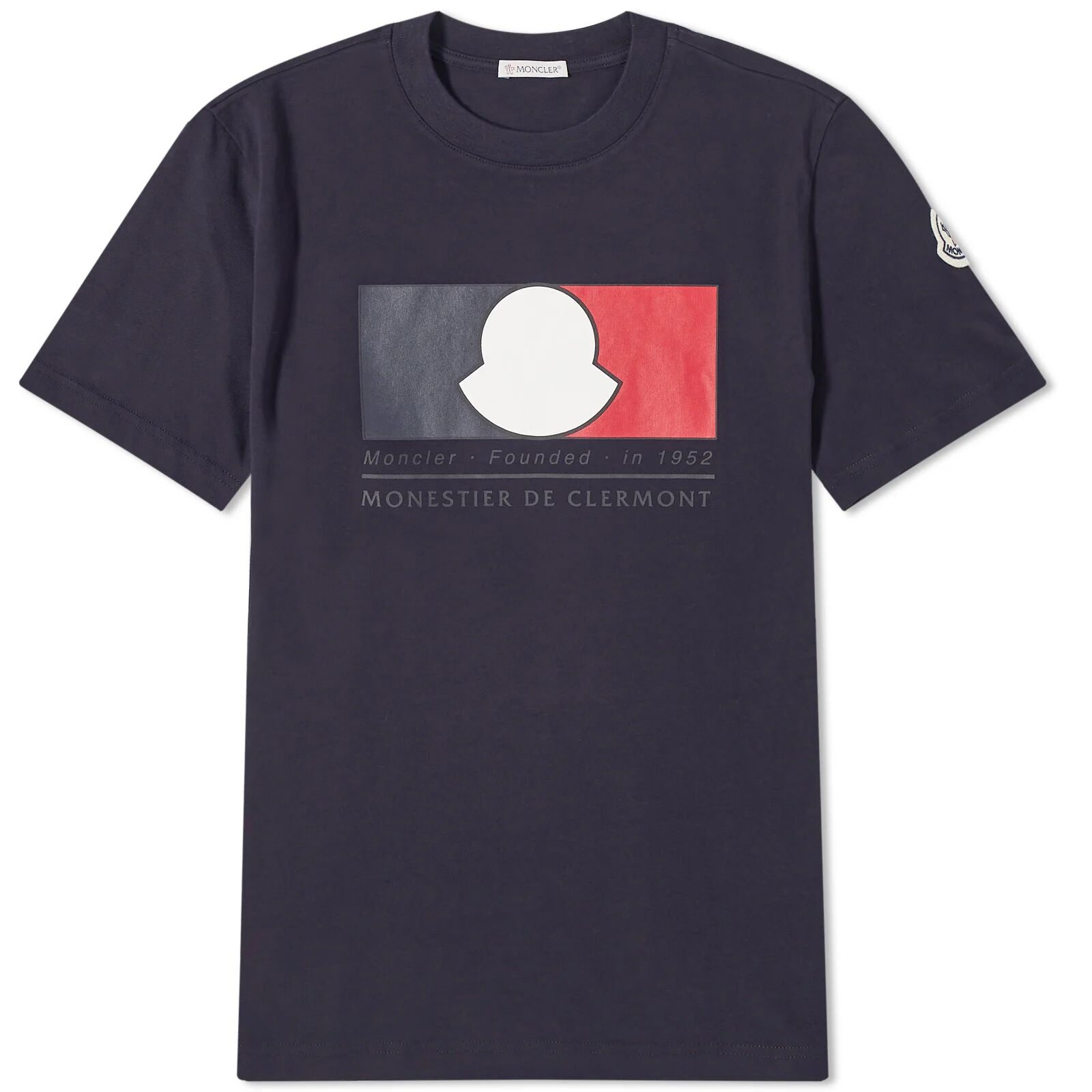Moncler Men's Box Logo T-Shirt in Navy, Size Small