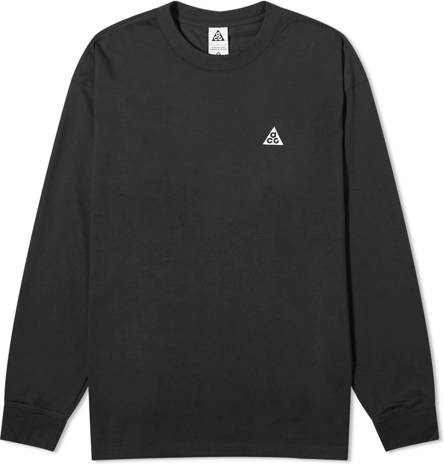 Nike Men's ACG Long Sleeve Logo T-Shirt in Black, Size X-Large