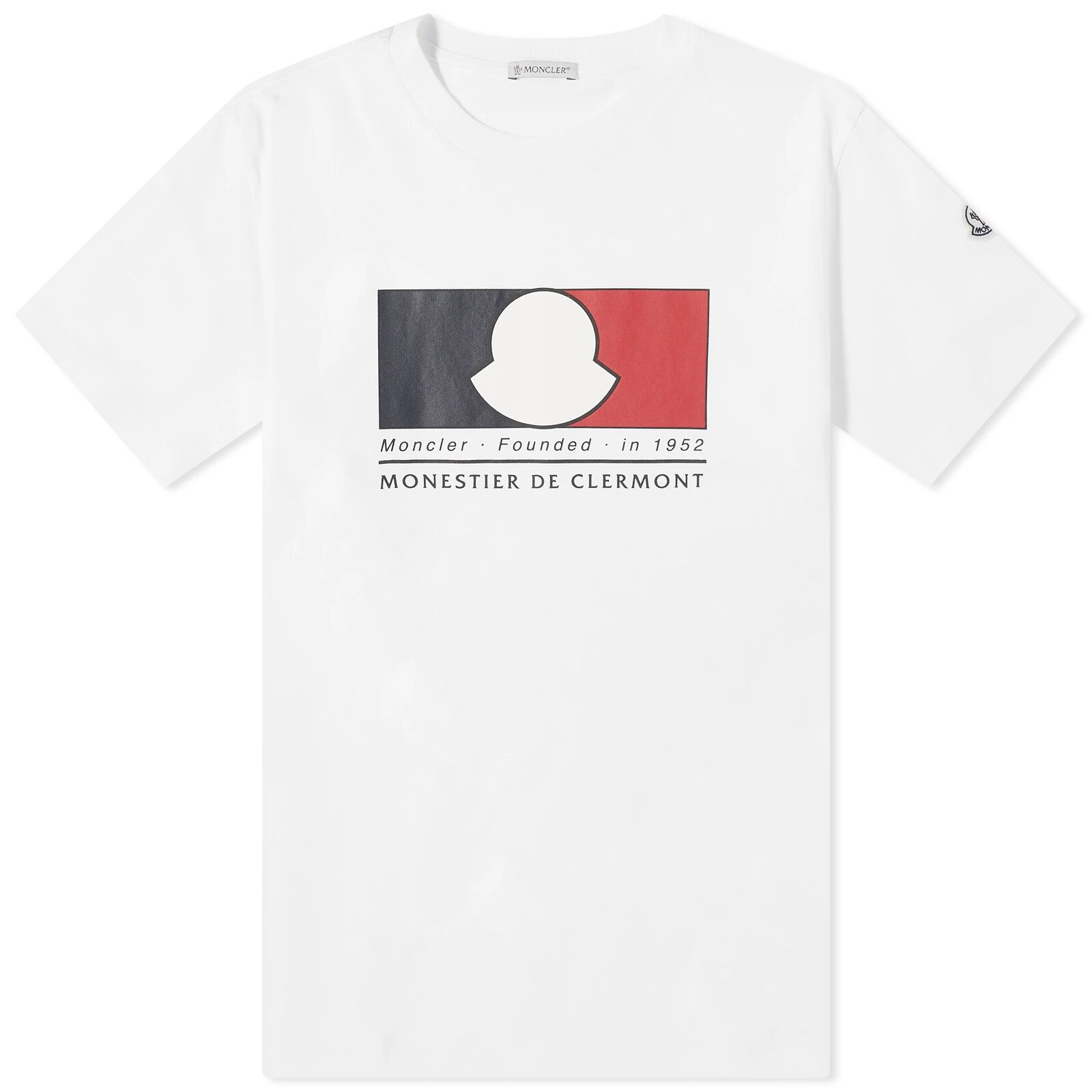 Moncler Men's Box Logo T-Shirt in White, Size Small