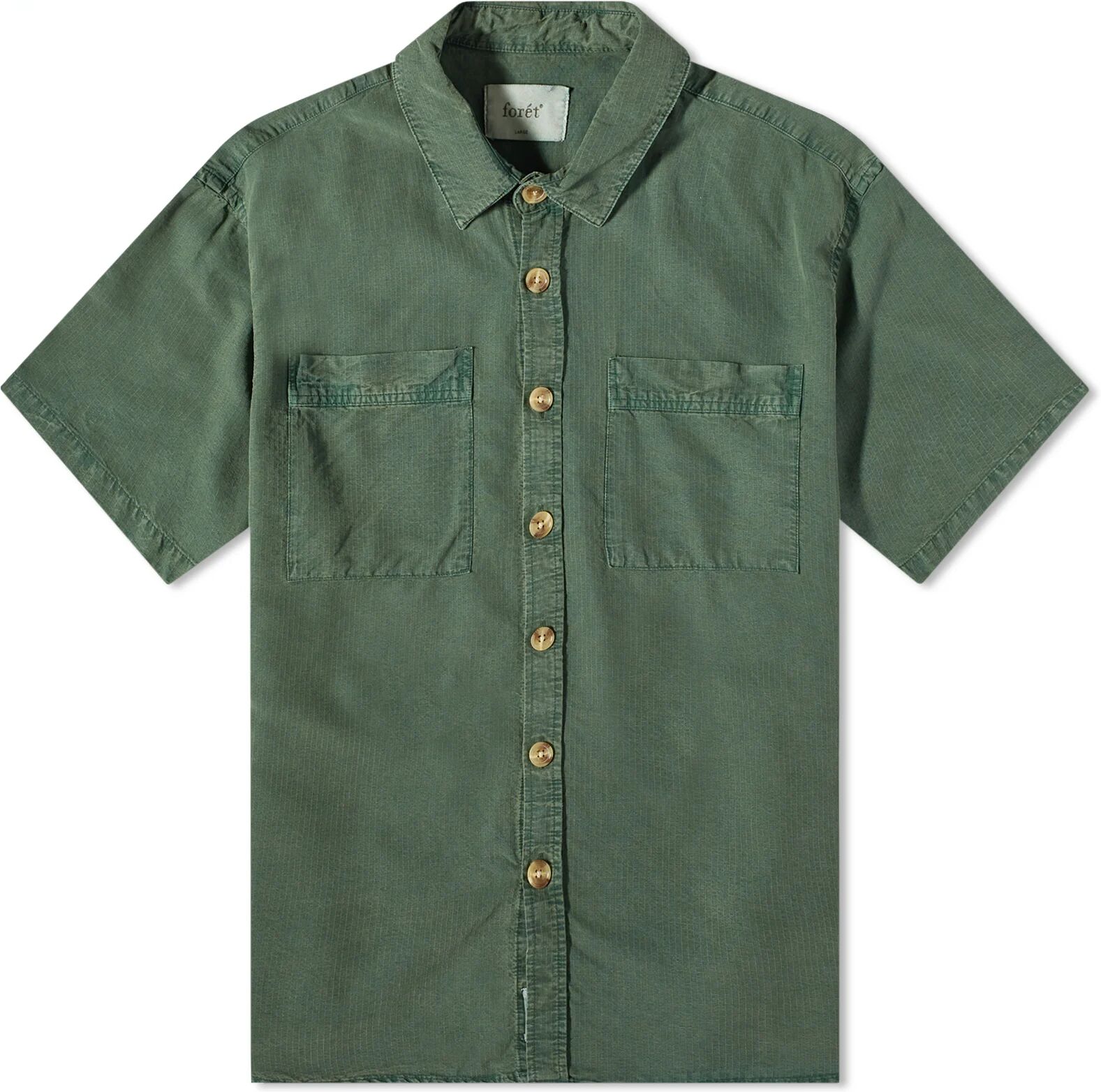 Foret Men's Largo Ripstop Short Sleeve Shirt in Dark Green, Size Small