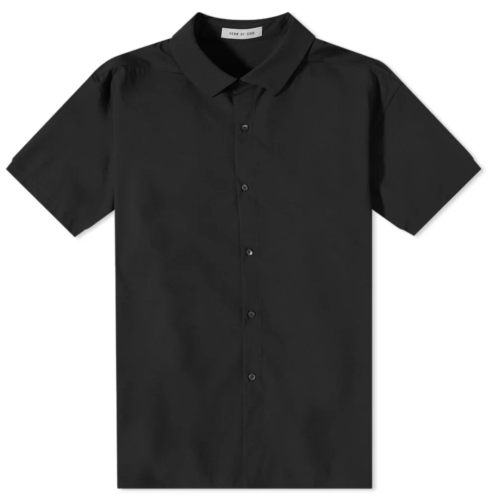 Fear Of God Men's Eternal Short Sleeve Button Front Shirt in Black, Size Medium