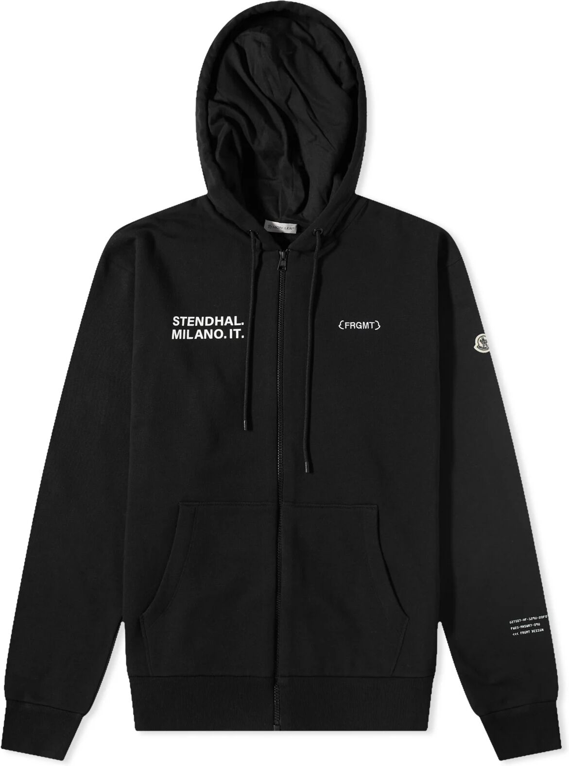 Moncler Men's Genius x Fragment Zip Up Hoody in Black, Size Medium