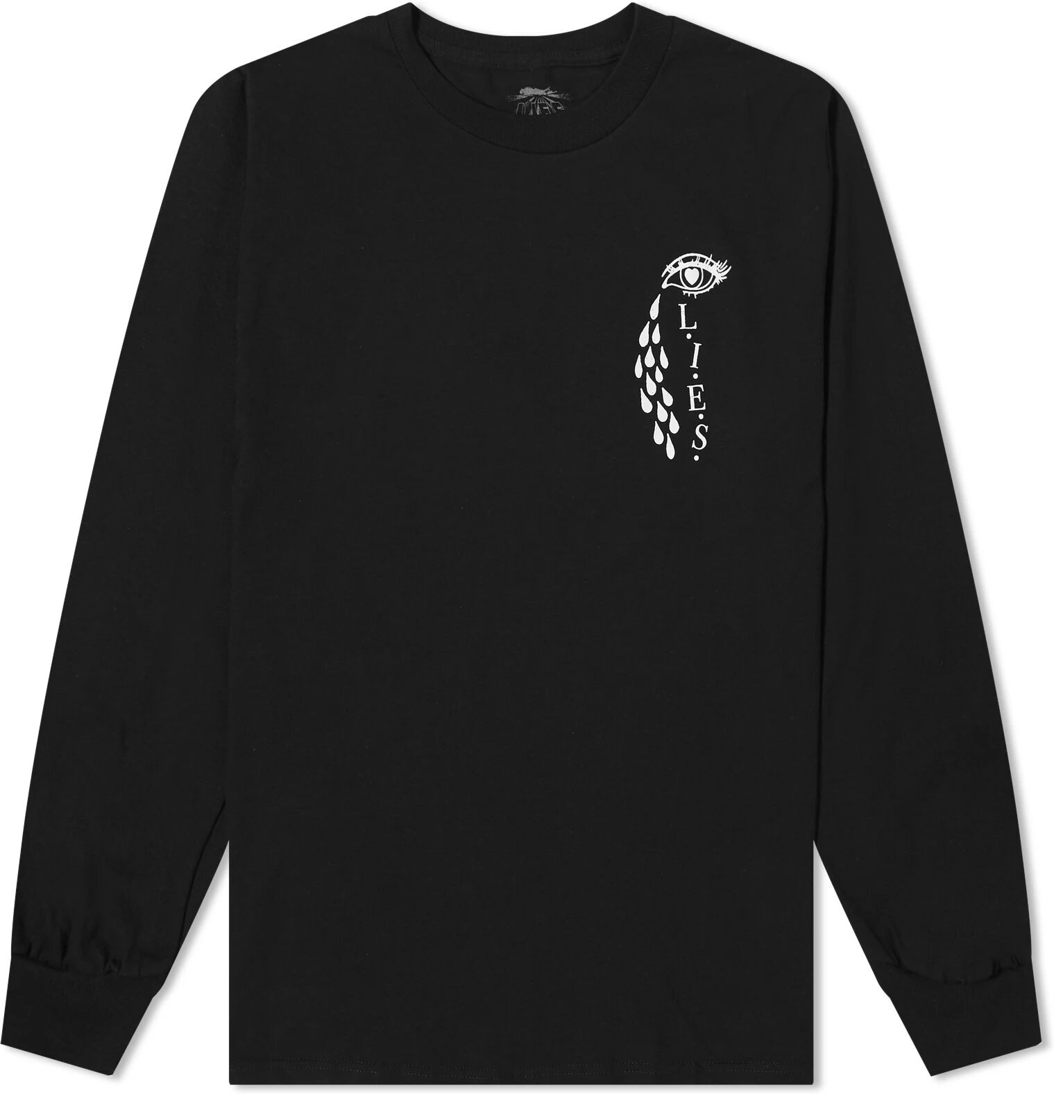 L.I.E.S. Records Men's Broken Heart Long Sleeve T-Shirt in Black, Size Small