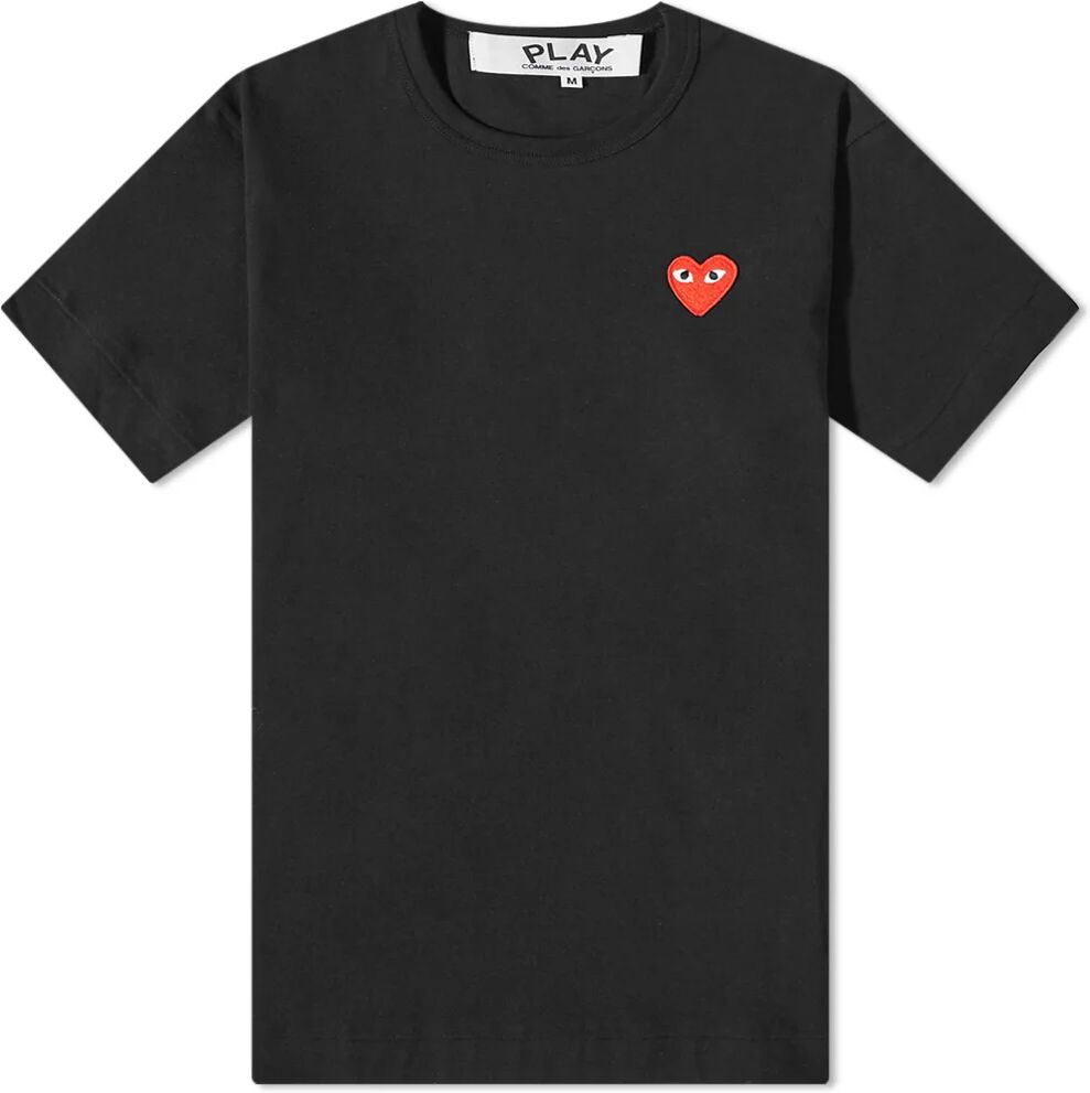 Comme des Garçons Play Men's Basic Logo T-Shirt in Black/Red, Size Medium