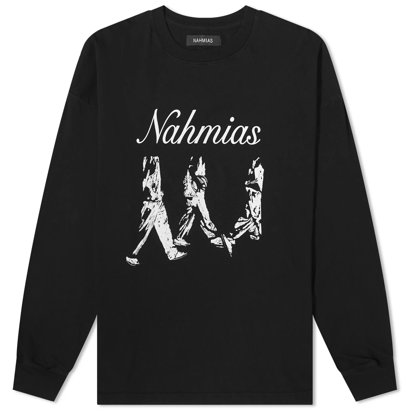 Nahmias Men's Inmate Long Sleeve T-Shirt in Vintage Black, Size Large