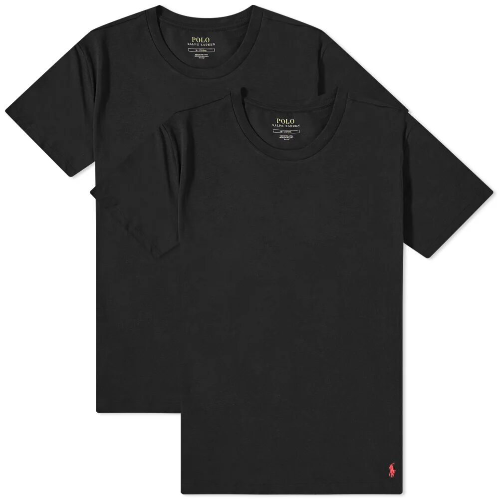 Polo Ralph Lauren Men's Crew Base Layer T-Shirt - 2 Pack in Polo Black, Size Medium
