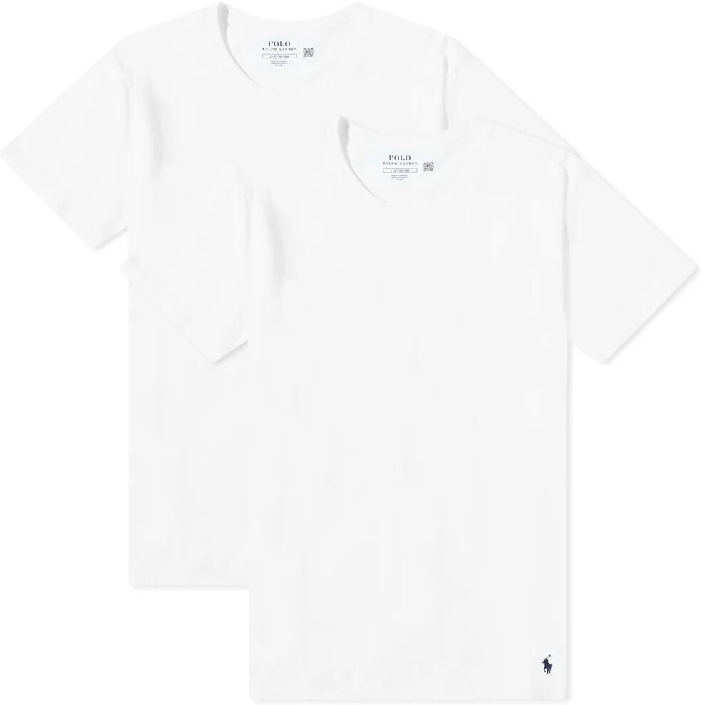 Polo Ralph Lauren Men's Crew Base Layer T-Shirt - 2 Pack in White, Size Small