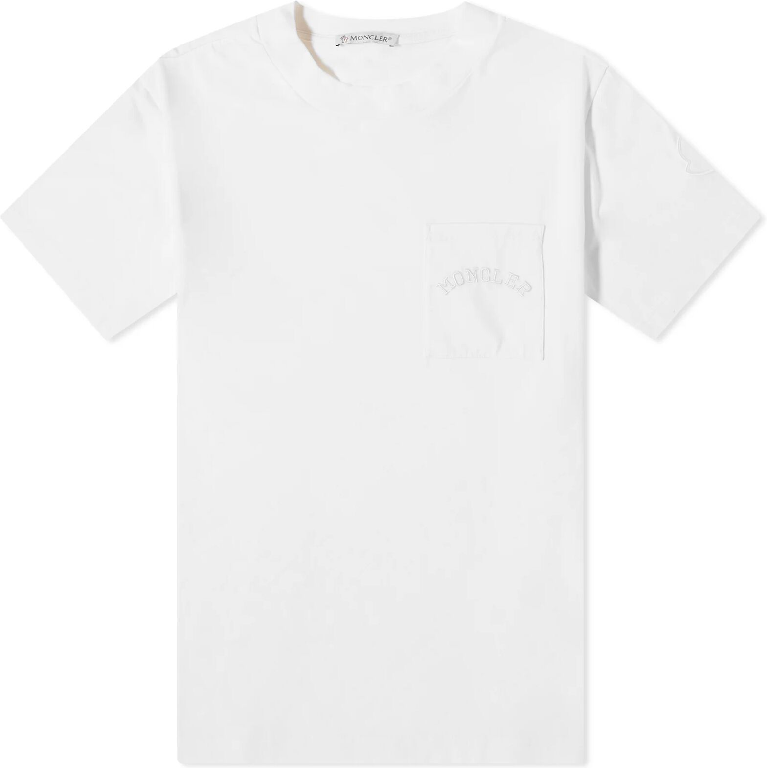 Moncler Men's Pocket T-Shirt in White, Size Small