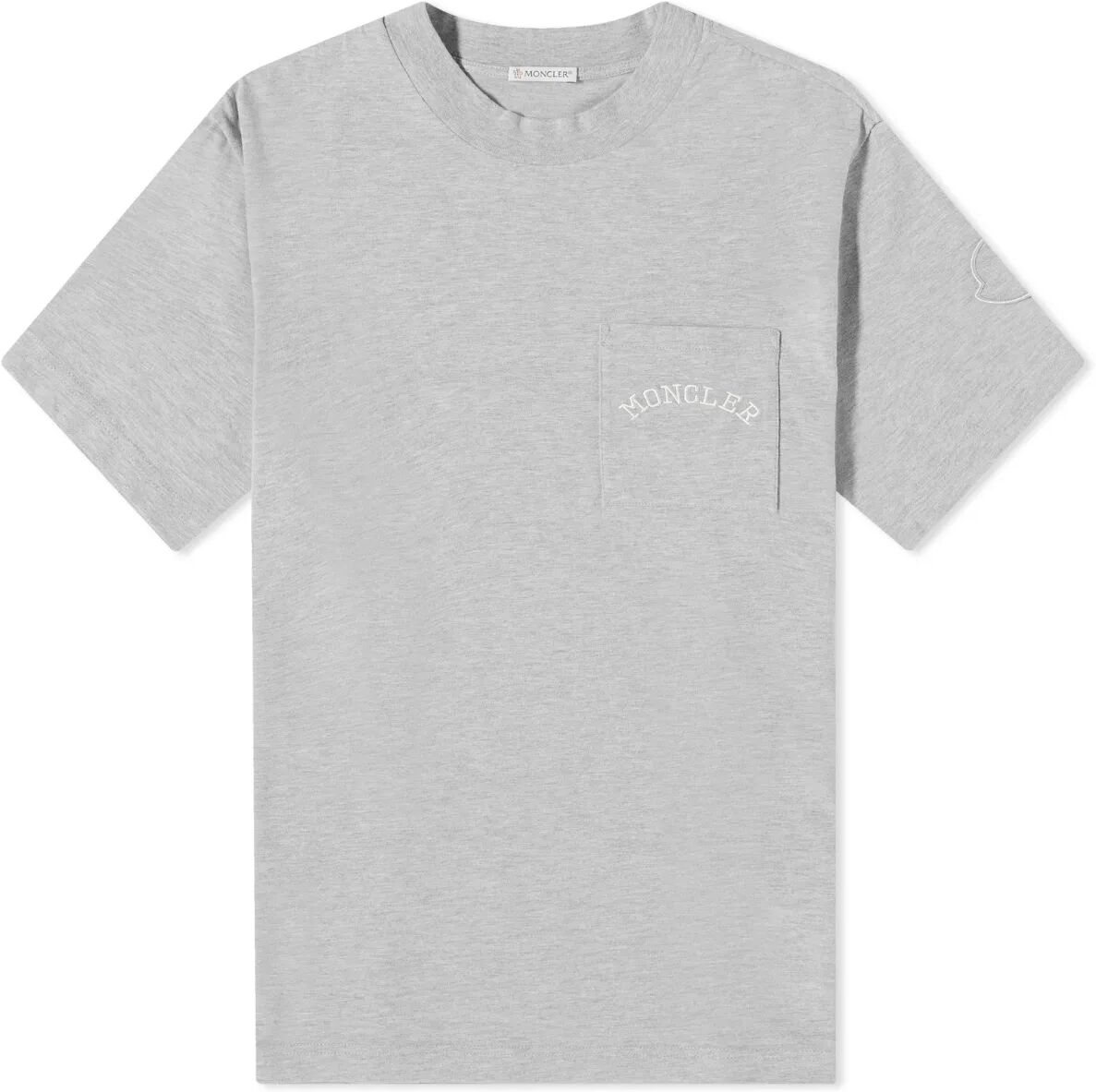 Moncler Men's Pocket T-Shirt in Grey, Size Large