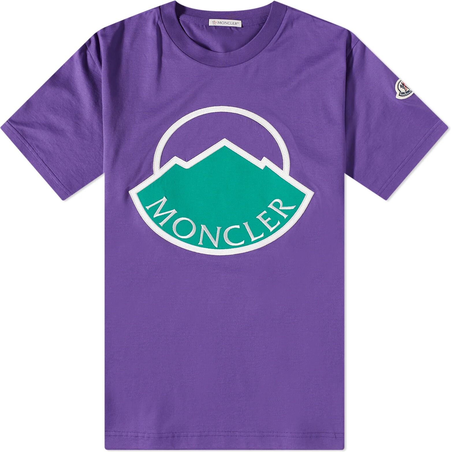 Moncler Men's Large Logo T-Shirt in Purple, Size Medium