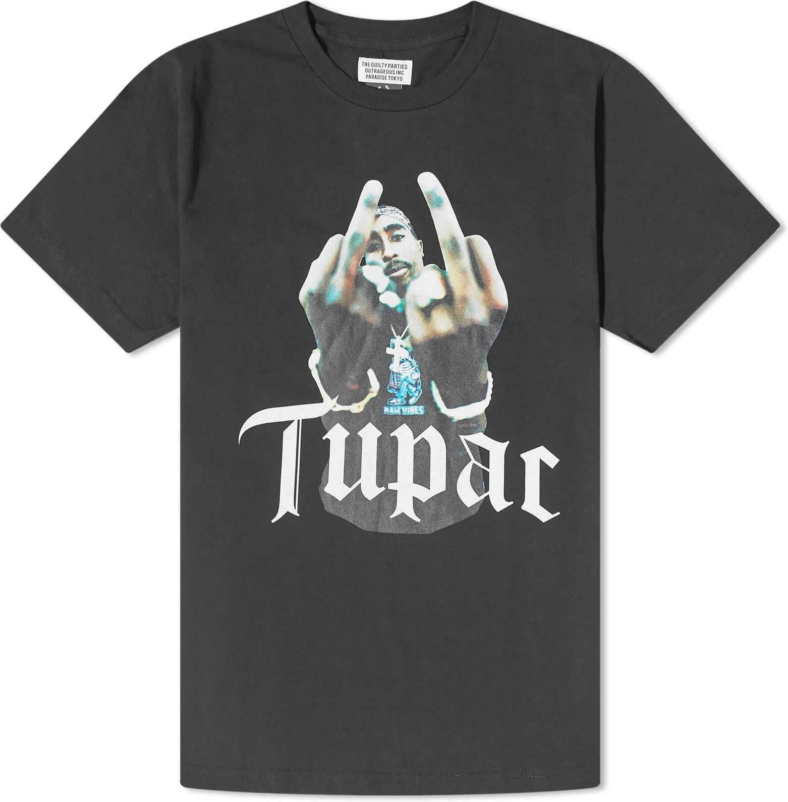 Wacko Maria Men's Tupac T-Shirt in Black, Size X-Large