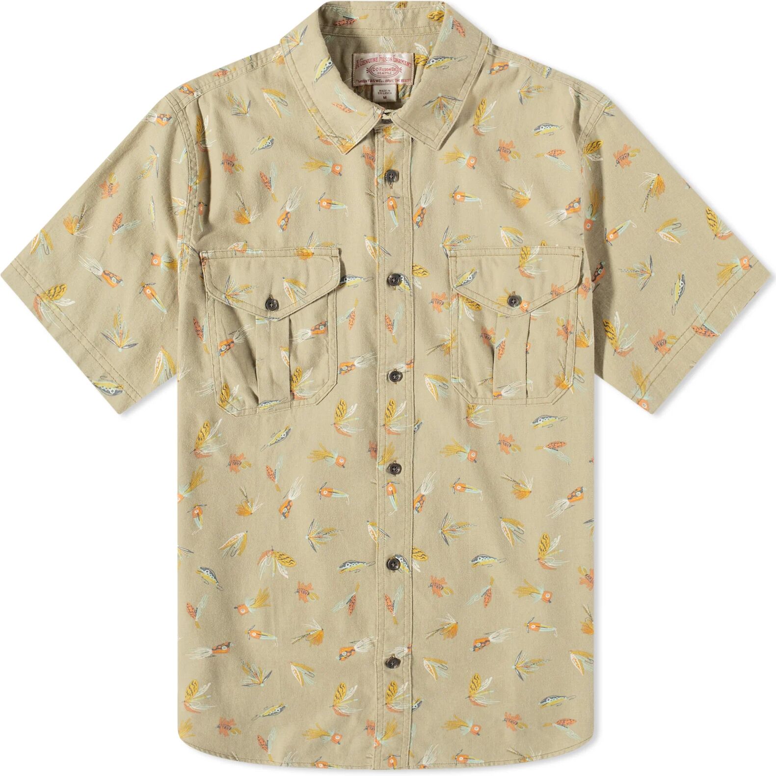 Filson Men's Short Sleeve Alaskan Guide Shirt in Lures Olive, Size Medium