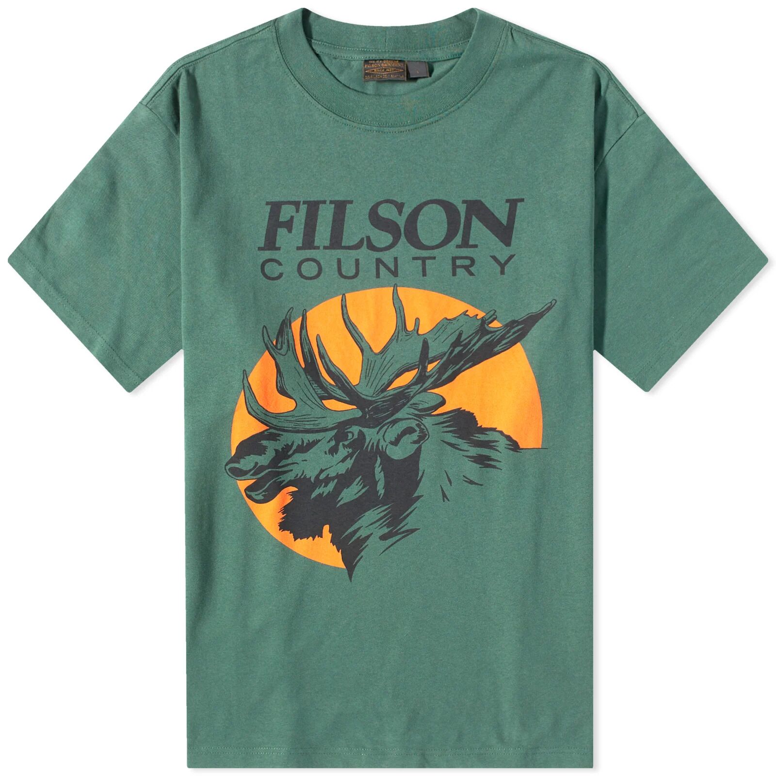 Filson Men's Pioneer Moose T-Shirt in Green, Size Large