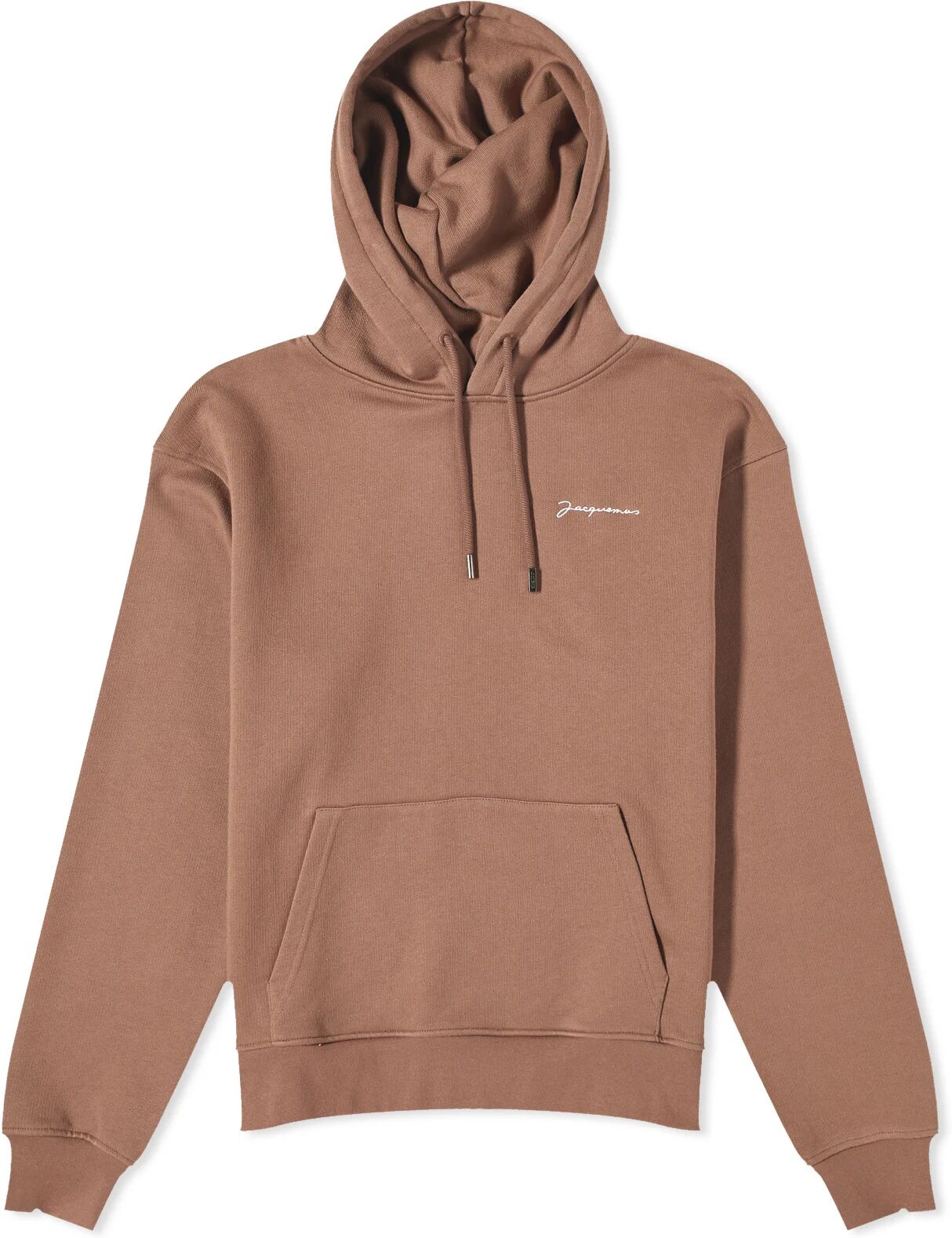 Jacquemus Men's Embroidered Logo Hoody in Brown, Size Small