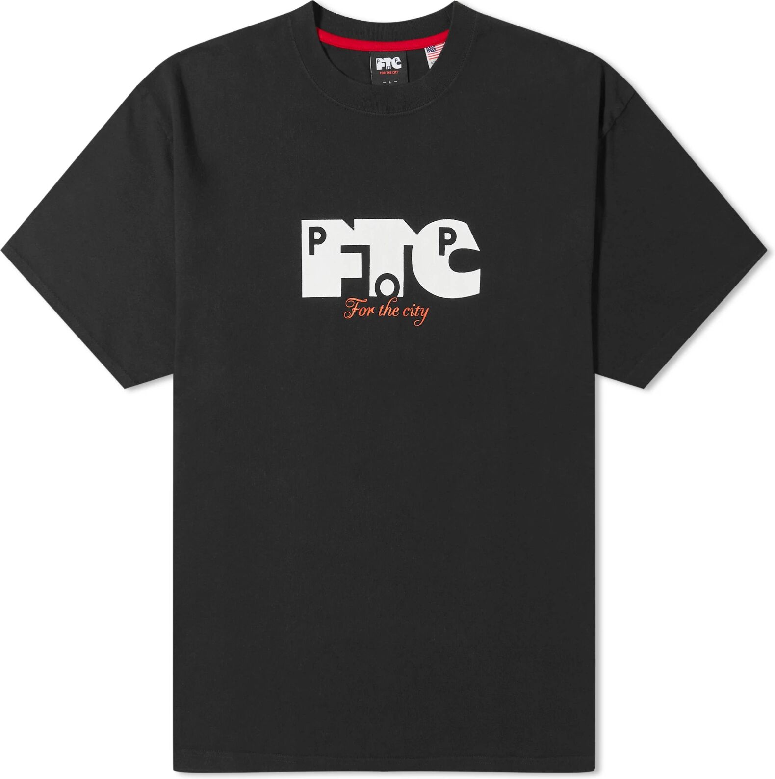 Pop Trading Company Men's x FTC Logo T-Shirt in Black, Size Medium