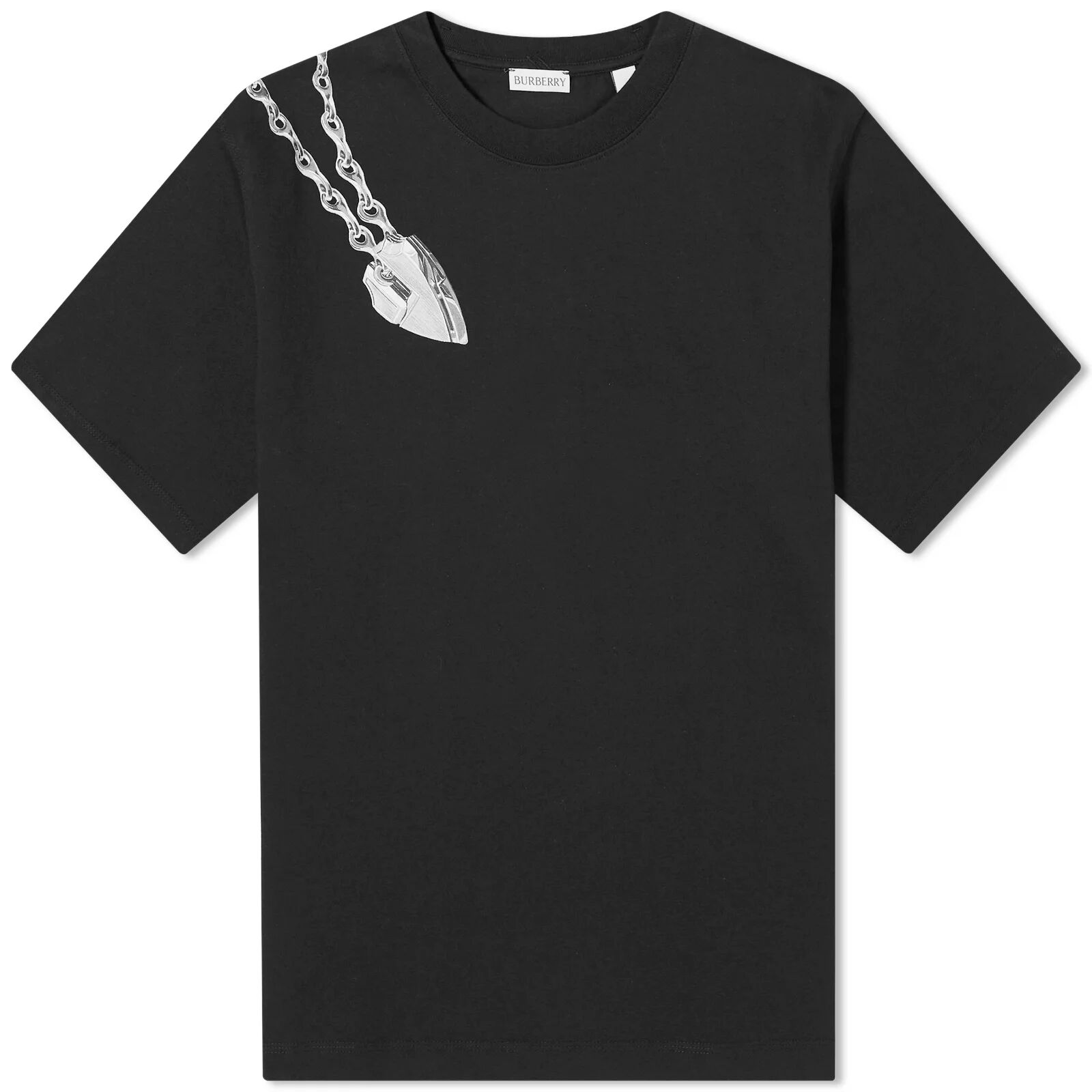 Burberry Men's Chain Print T-Shirt in Black, Size X-Large