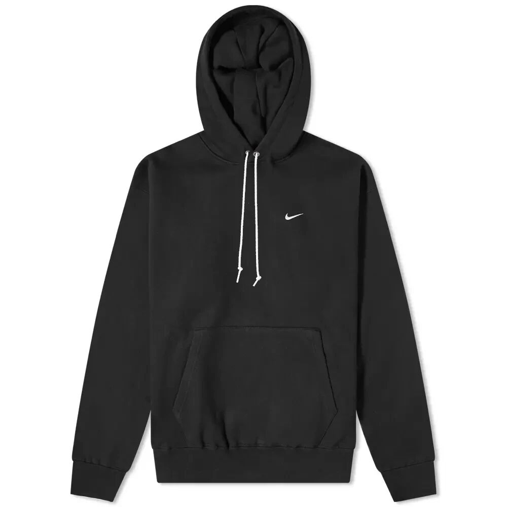 Nike Men's Solo Swoosh Fleece Hoodie in Black/White, Size X-Small
