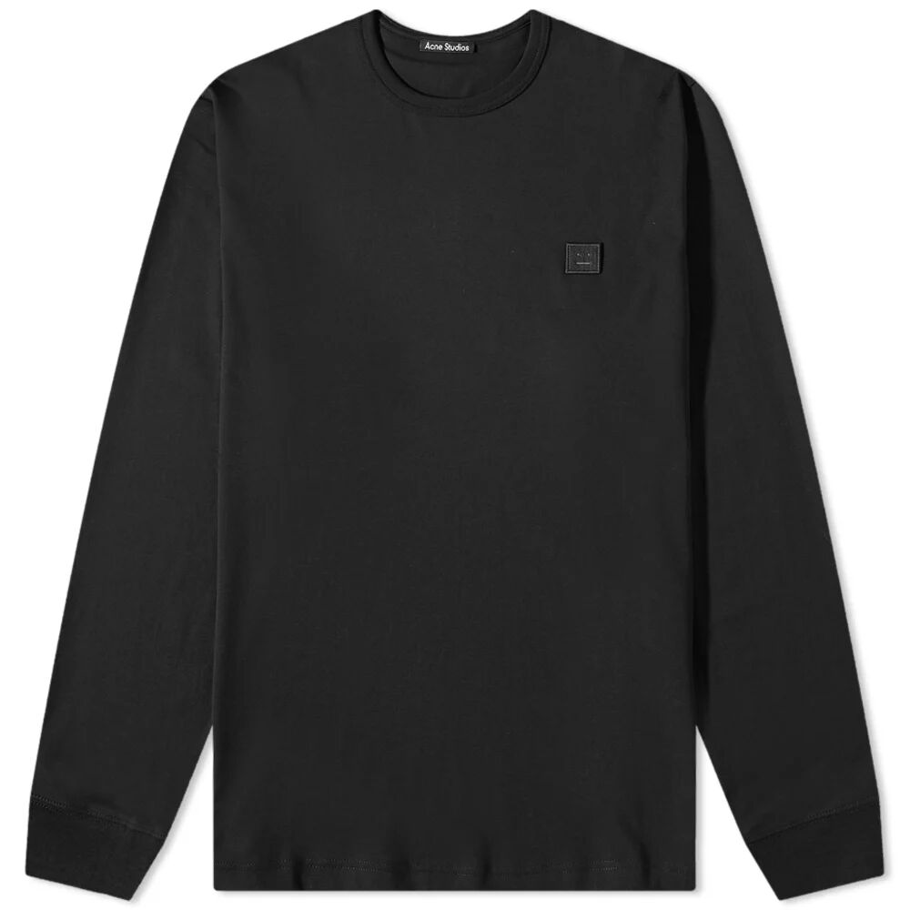 Acne Studios Men's Long Sleeve Eisen Face T-Shirt in Black, Size Small