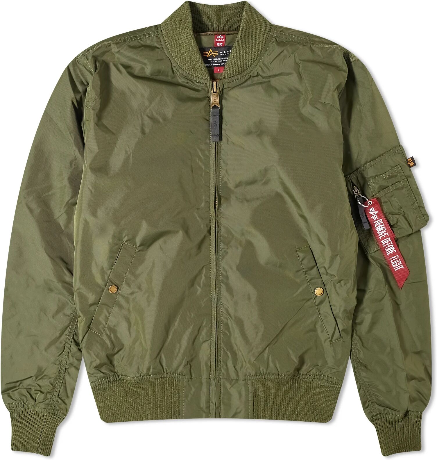 Alpha Industries Men's MA-1 TT Jacket in Dark Green, Size Small