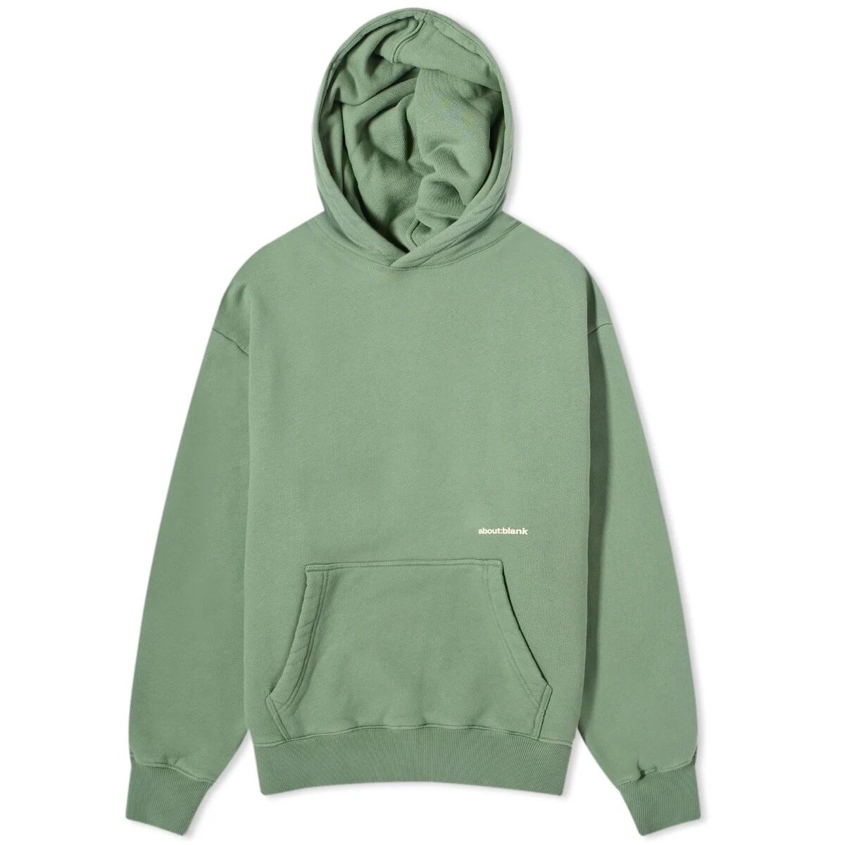 about:blank Men's Box Logo Hoodie in Sage/Ecru, Size Small