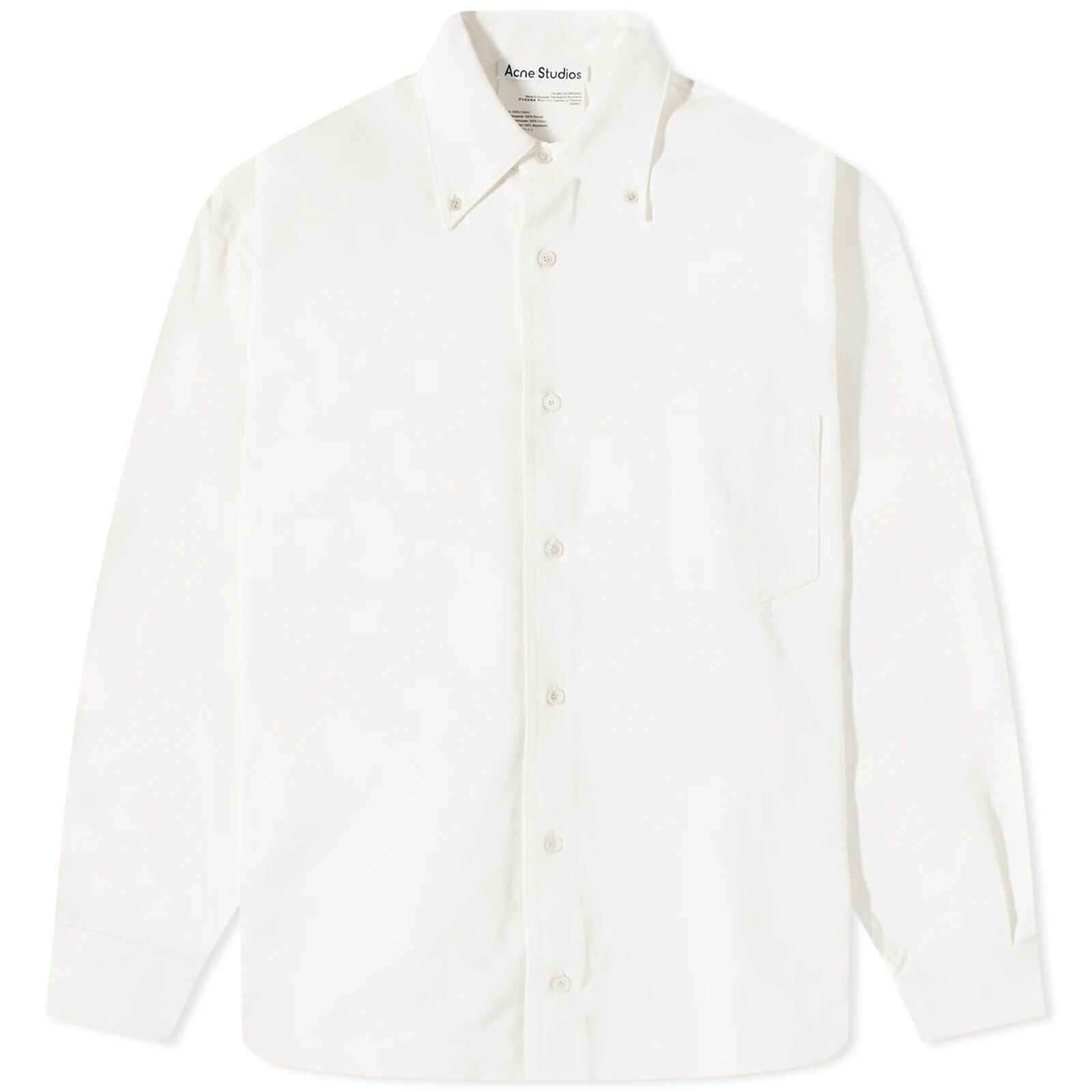 Acne Studios Men's Odrox Cotton Twill Overshirt in White, Size Large
