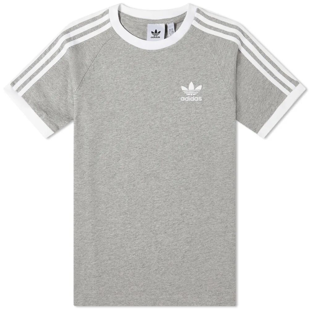 Adidas Men's 3 Stripe T-Shirt in Medium Grey Heather, Size X-Large