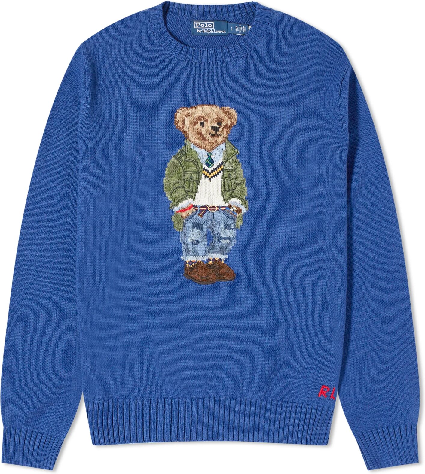 Polo Ralph Lauren Men's Preppy Bear Crew Jumper in Beach Royal, Size Medium