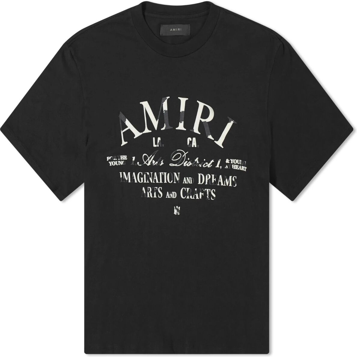 AMIRI Men's Distressed Arts District T-Shirt in Black, Size Small