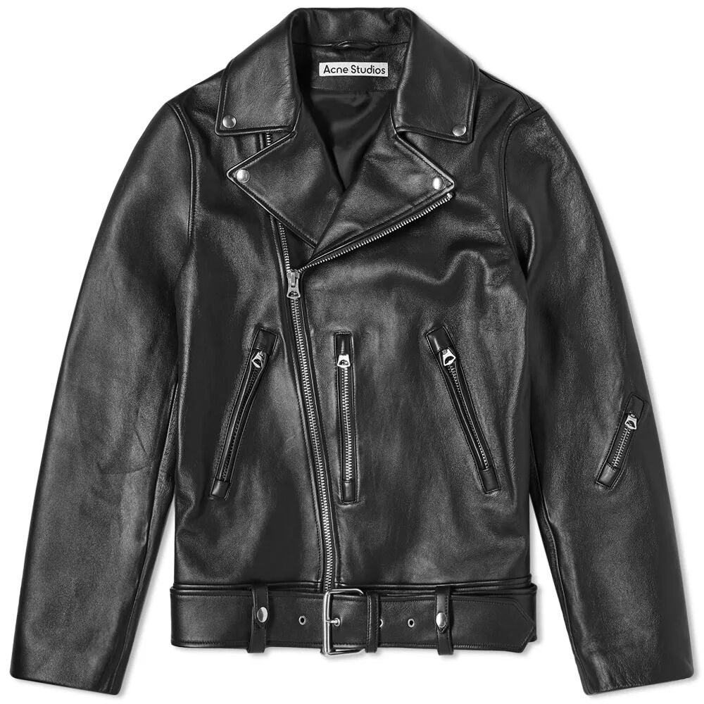 Acne Studios Men's Nate Clean Leather Jacket in Black, Size X-Large