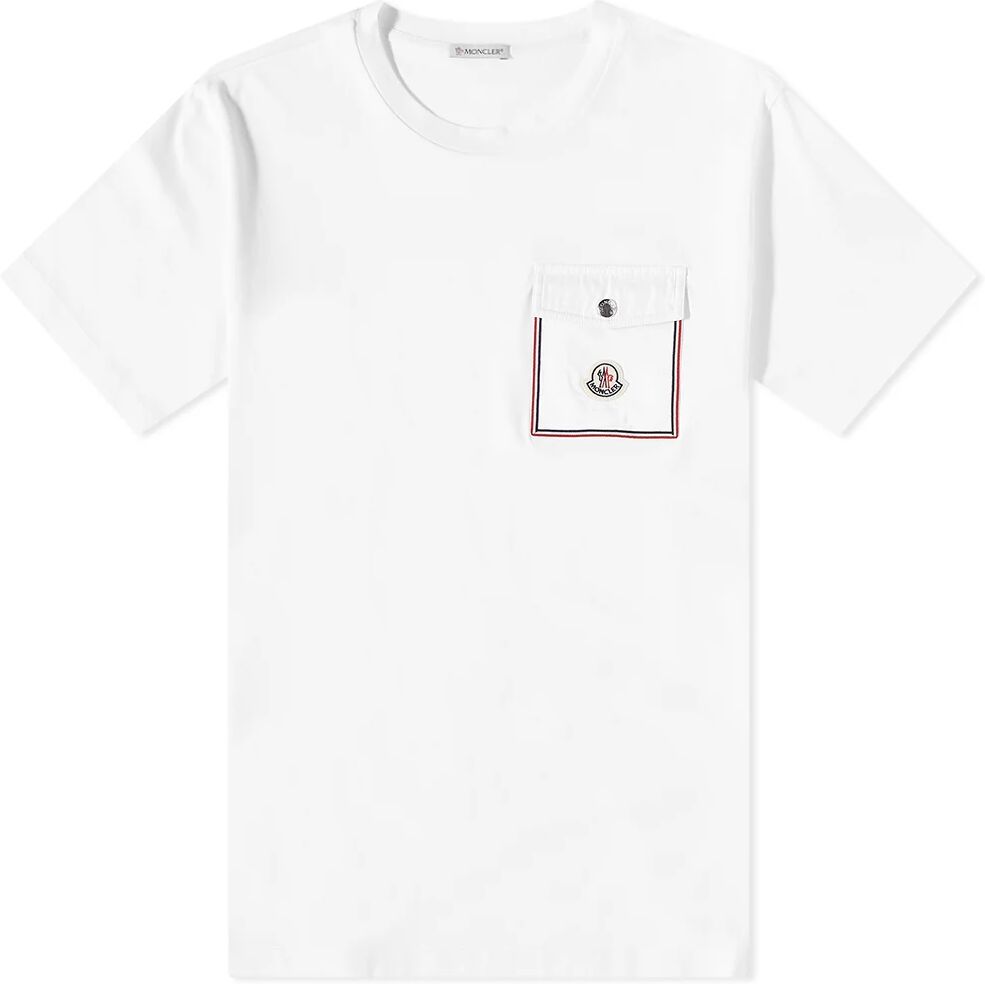 Moncler Men's Pocket T-Shirt in White, Size Small