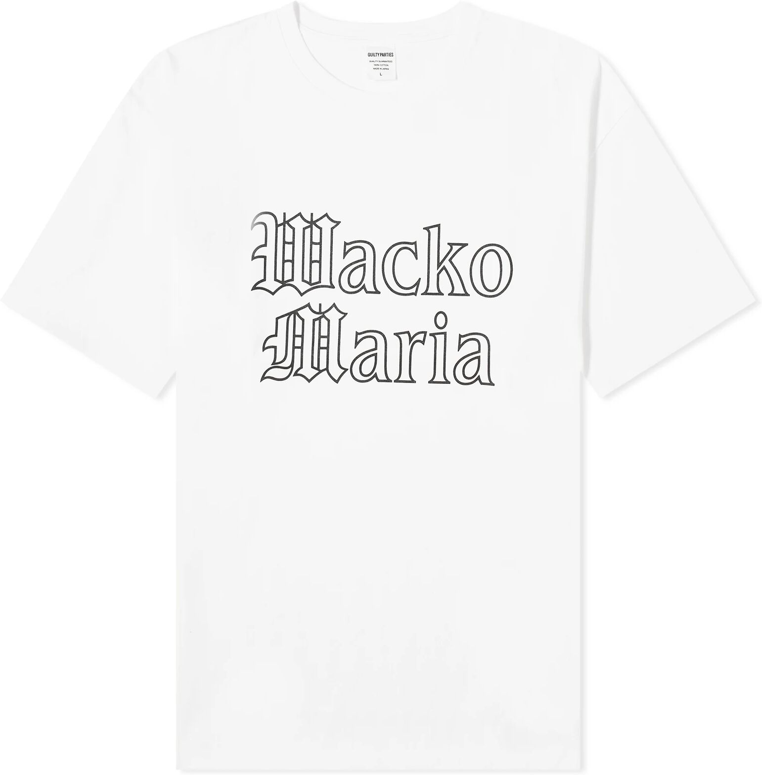 Wacko Maria Men's Heavyweight Gothic Logo T-Shirt in White, Size X-Large